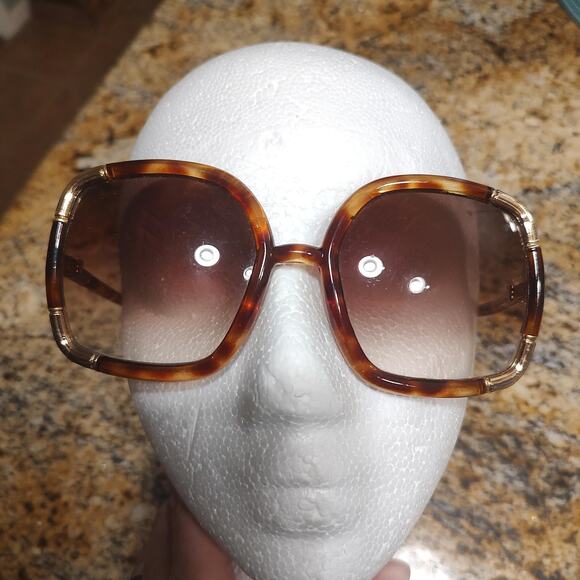 Vintage Ted Lapidus Paris Sunglasses Womens Large Oversized France 70s Eyewear - Picture 1 of 16